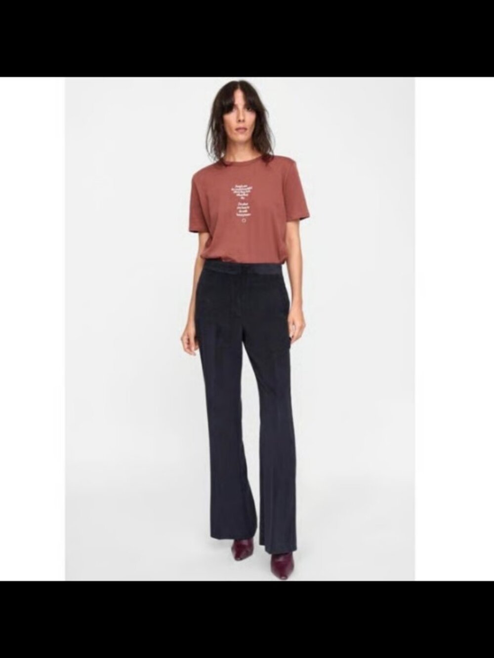 Zara People are Most Beautiful When They Love What They Do MAUVE Tshirt, Sz S
